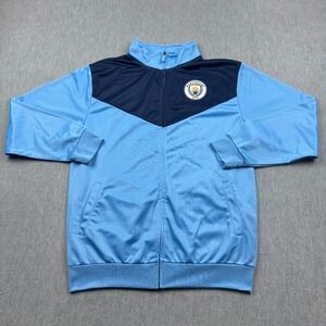 Manchester City Jacket Mens Medium Blue Full Zip Track Windbreaker Soccer Train